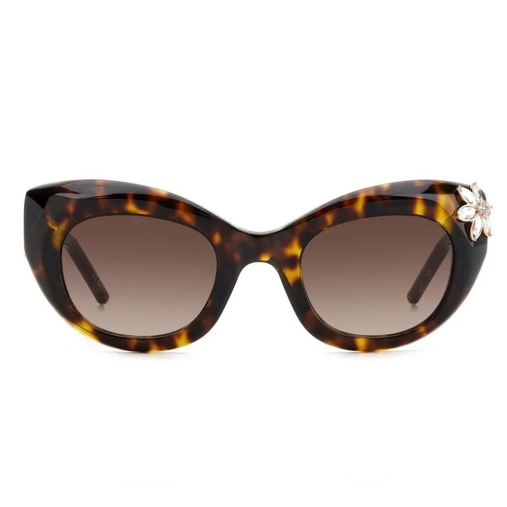 Carolina Herrera Cat Eye Sunglasses HERO215S Tortoise Floral + Case $398 - Picture 2 of 8